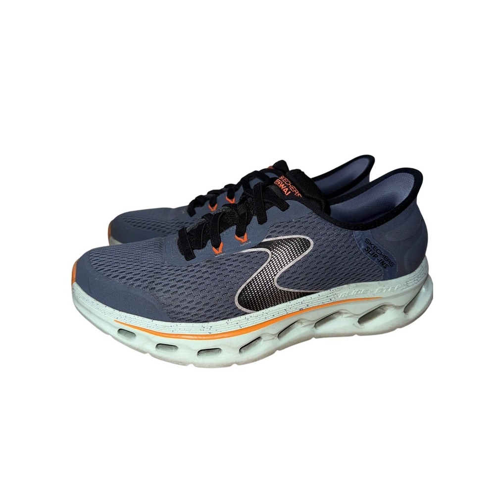 Skechers Slip-ins GoWalk Glide-Step Navy Orange Mens Walking Shoes 216661 Size 8